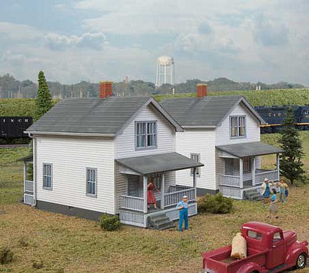 Walthers Cornerstone 3790 HO Scale Company House pkg(2) -- Kit - Each: 6-7/16 x 2-13/16 x 3-3/4" 16.3 x 7.1 x 9.4cm