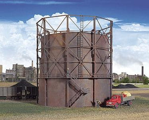 Walthers Cornerstone 3819 N Scale Gas Storage Tank -- Kit - 6-3/8" 16.2cm Diameter x 6-3/8" 16.2cm Tall