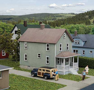 Walthers Cornerstone 3888 N Scale Two-Story Frame House -- Kit - 3-3/8 x 1-1/2 x 2-3/8" 8.6 x 4 x 5.9cm