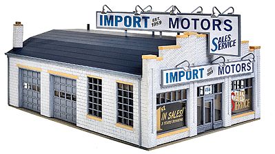 Walthers Cornerstone 4023 HO Scale Import Motors -- Kit - 7-1/4 x 5-3/8 x 3-7/8" 18.4 x 13.6 x 9.4cm