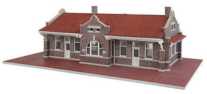 Walthers Cornerstone 4055 HO Scale Brick Mission-Style Santa Fe Depot -- Kit - 11-5/16 x 6-7/16 x 3-3/4" 28.7 x 16.3 x 9.5cm