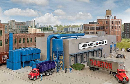 Walthers Cornerstone 4079 HO Scale Modern Printing Plant - Cornerstone Modern Industrial Park -- Kit - 16-5/8 x 8-3/8 x 5-11/16" 42.2 x 21.2 x 14.4cm