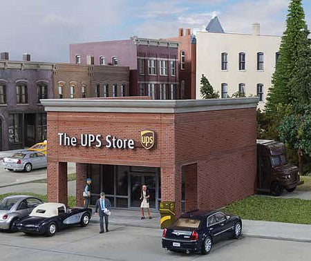 Walthers Cornerstone 4112 HO Scale The UPS Store(R) -- Kit - 4-5/16 x 3-5/8 x 2-3/4" 10.9 x 9.2 x 6.9cm