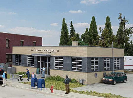 Walthers Cornerstone 4200 HO Scale Brick Post Office -- Kit - 7-7/8 x 5-11/16 x 3-1/16" 20 x 14.4 x 7.7cm