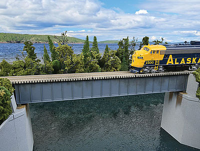 Walthers Cornerstone 4508 HO Scale 90' Single-Track Railroad Deck Girder Bridge -- Kit - 12-7/16 x 1-3/16 x 1-3/16" 31.5 x 3.0 x 3.0cm