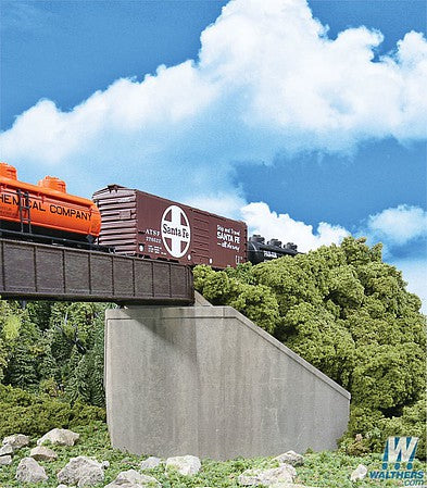 Walthers Cornerstone 4551 HO Scale Single-Track Railroad Bridge Concrete Abutments pkg(2) -- Kit - 4-9/16 x 8-9/16 x 4-7/16" 11.5 x 21.7 x 11.2cm