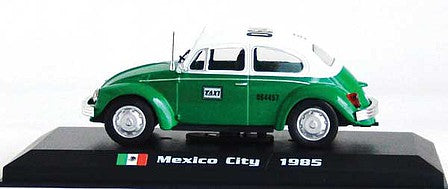 William Tell ACTX02B O Scale 1985 Volkswagon Beetle - Assembled -- Mexico City Taxi (white, green)