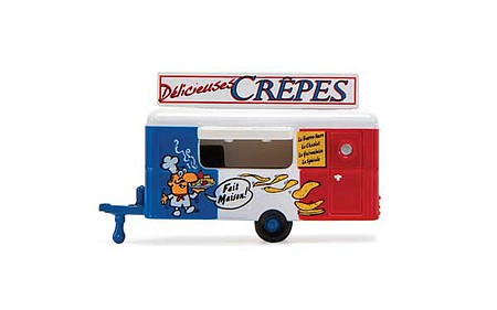 William Tell HN7001 N Scale Concession Trailer - Assembled -- Crepes (blue, white, red, French Lettering)