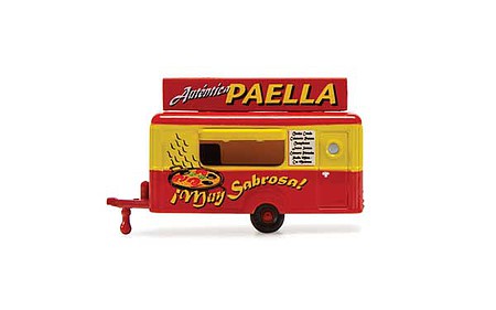 William Tell HN7004 N Scale Concession Trailer - Assembled -- Paella (red, yellow, Spanish Lettering)