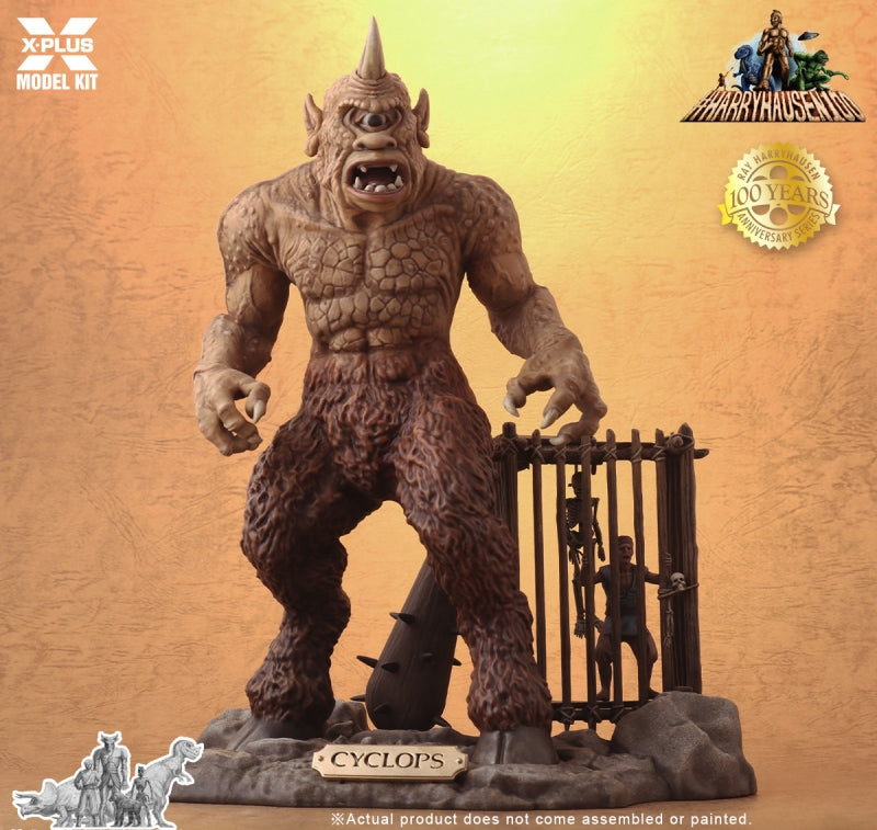 X-Plus Models 200049 1/8 Cyclops w/Caged Sailor & Base from 1958 The 7th Voyage of Sinbad Movie