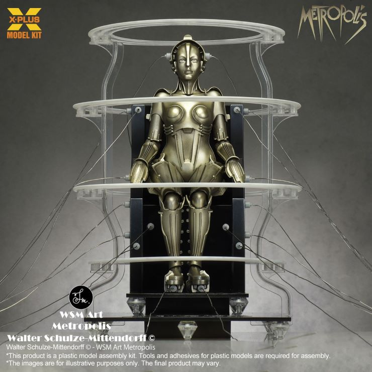 X-Plus Models 200234 1/8 Metropolis Maschinenmensch Maria Robot Seated Version w/Chair & Base
