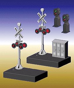 Z-Stuff 1020S O Scale Crossing Signal Set w/2 Block Signal Detectors