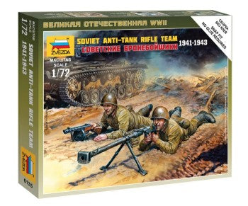 Zvezda 6135 1/72 Soviet Anti-Tank Team 1941-43 (4 w/2 Guns) (Snap)