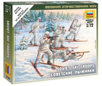 Zvezda 6199 1/72 WWII Soviet Ski Troops (5) (Snap) 